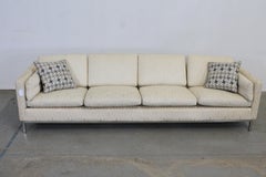 Vintage Mid-Century Modern Knoll Elongated 4 Seat Chrome Frame Sofa