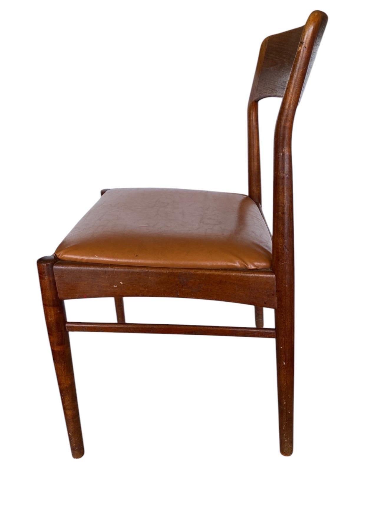 Mid-Century Modern Vintage Mid Century Modern KS Mobler Teak Side Chair, Made In Denmark For Sale