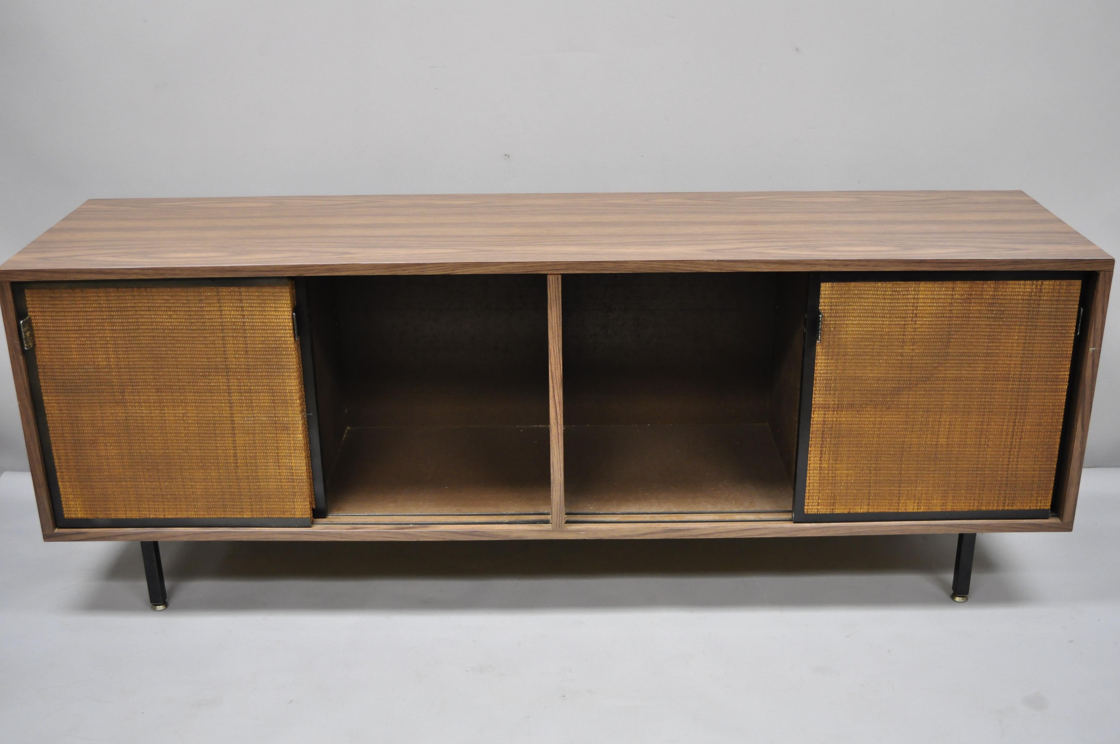 Late 20th Century Vintage Mid-Century Modern Laminate Formica Case Credenza Cabinet Buffet For Sale