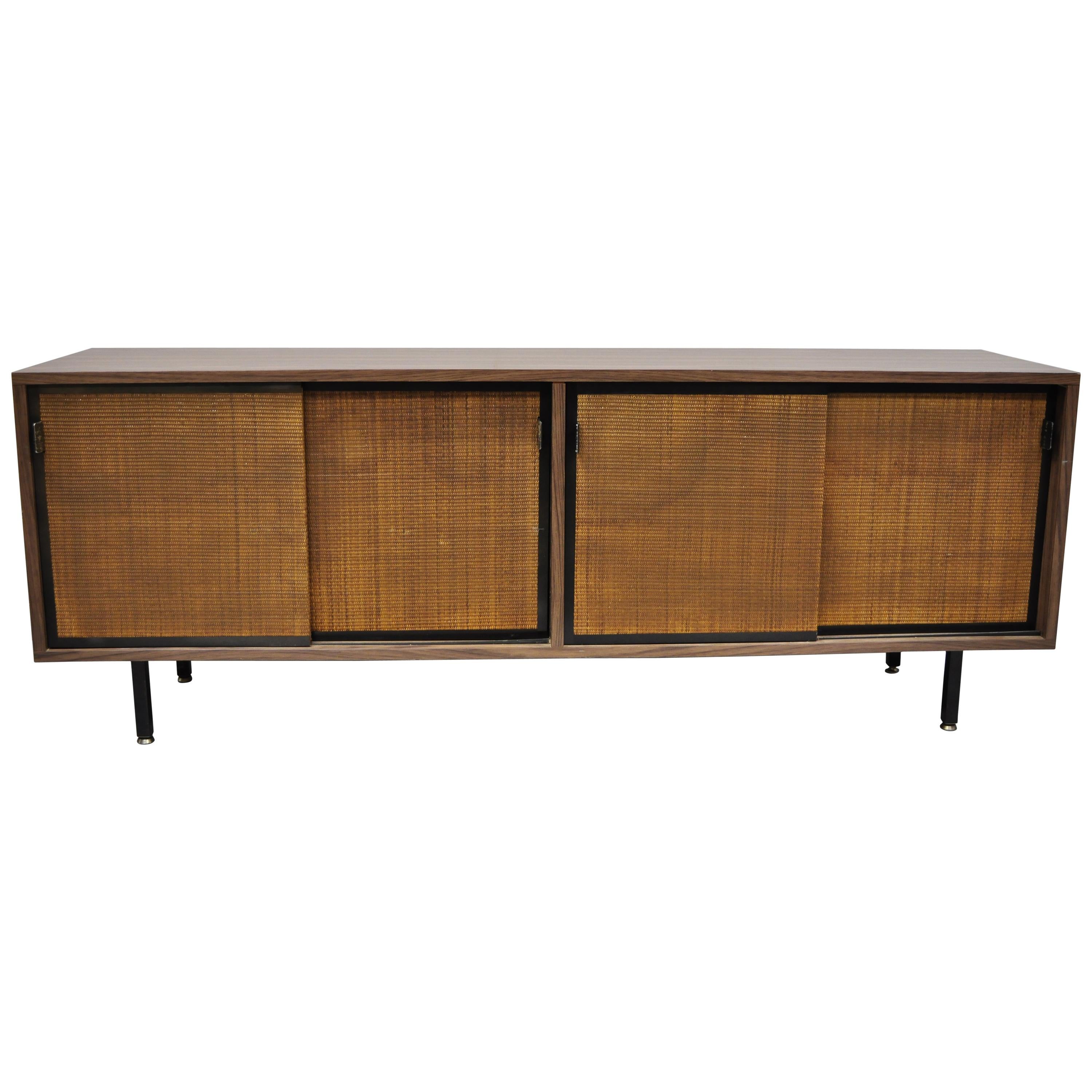 Vintage Mid-Century Modern Laminate Formica Case Credenza Cabinet Buffet For Sale