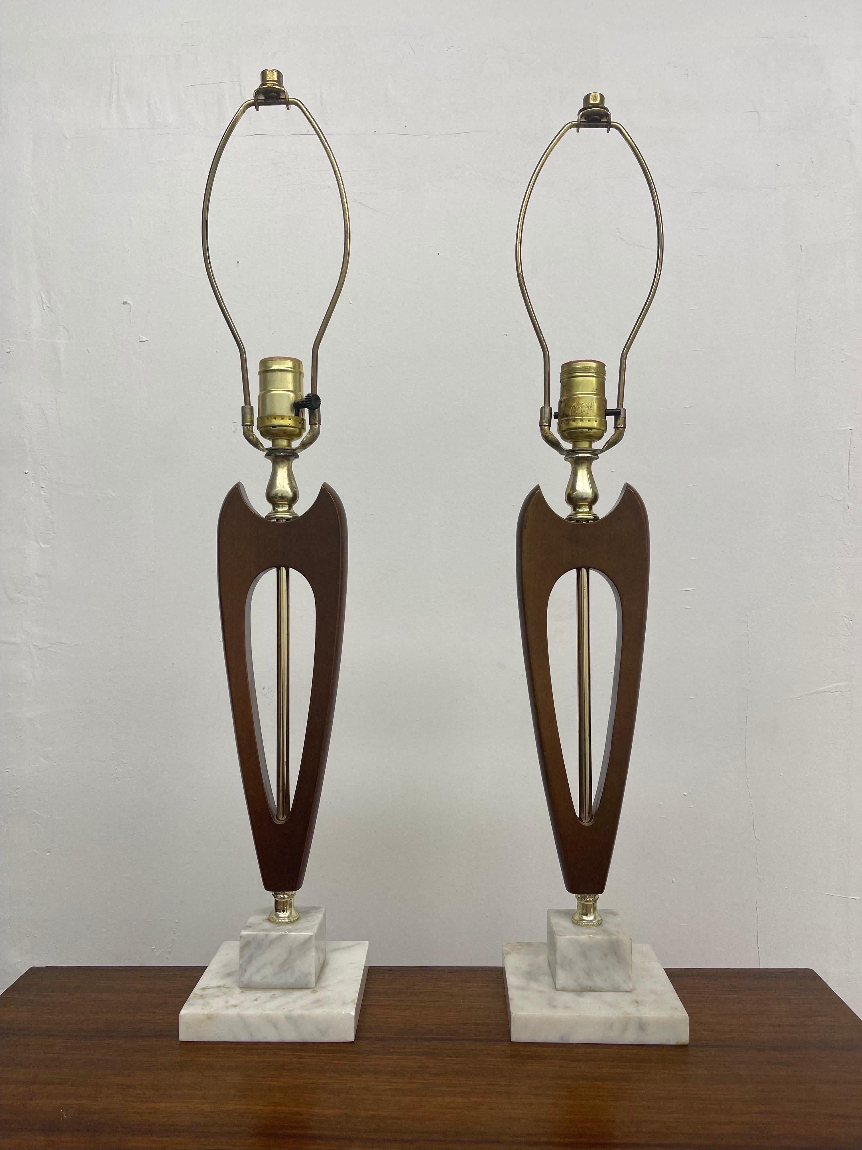 Late 20th Century Vintage Mid-Century Modern Lamps Set of 2 For Sale
