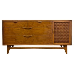 Vintage Mid Century Modern Lane Perception Walnut Lowboy Dresser Credenza.