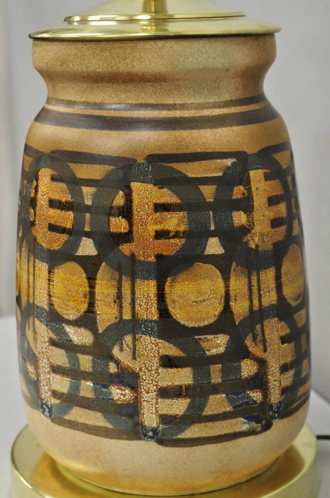 Vintage Mid Century Modern Lapid Pottery Israel Jarrón de cerámica Lámpara de mesa en venta 4