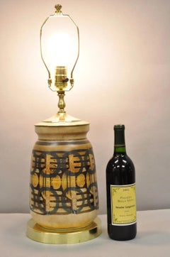 Vintage Mid Century Modern Lapid Pottery Israel Ceramic Vase Table Lamp