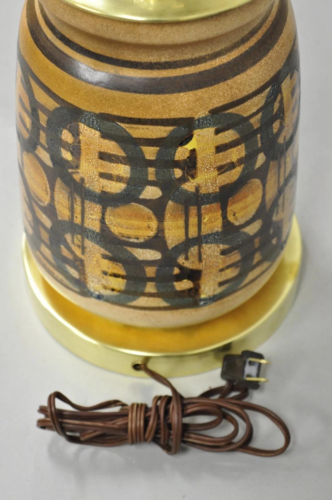Vintage Mid Century Modern Lapid Pottery Israel Jarrón de cerámica Lámpara de mesa en venta 2