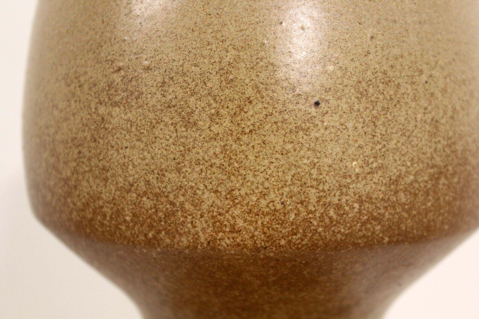 20th Century Vintage Mid-Century Modern Lapid Stoneware Israel Black Circle Vessel Vase