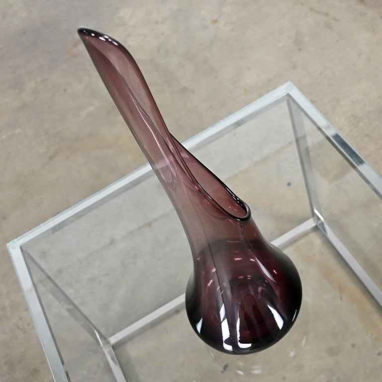 Vintage MidCentury Modern Large Amethyst Simplicity Swung Vase by L.E