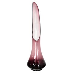 Vintage Mid-Century Modern Large Amethyst Simplicity Swung Vase by L.E. Smith