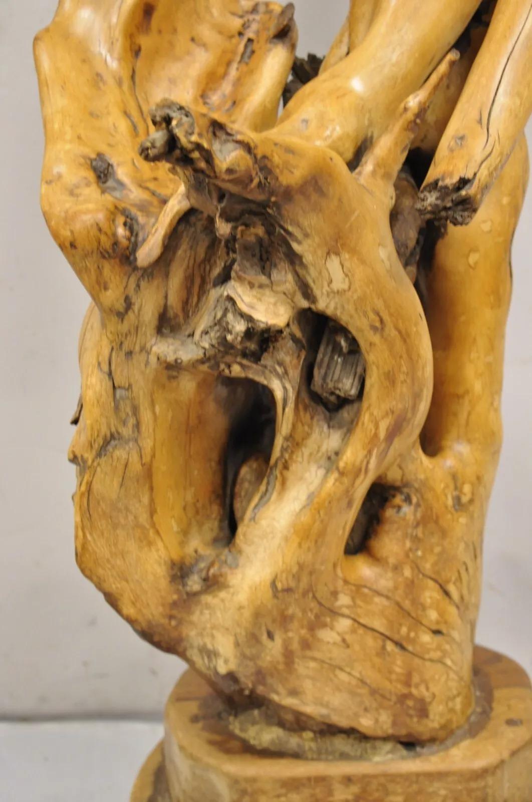 Scultura astratta in legno di teak di grandi dimensioni con radice, Vintage By, scultura astratta in vendita 4