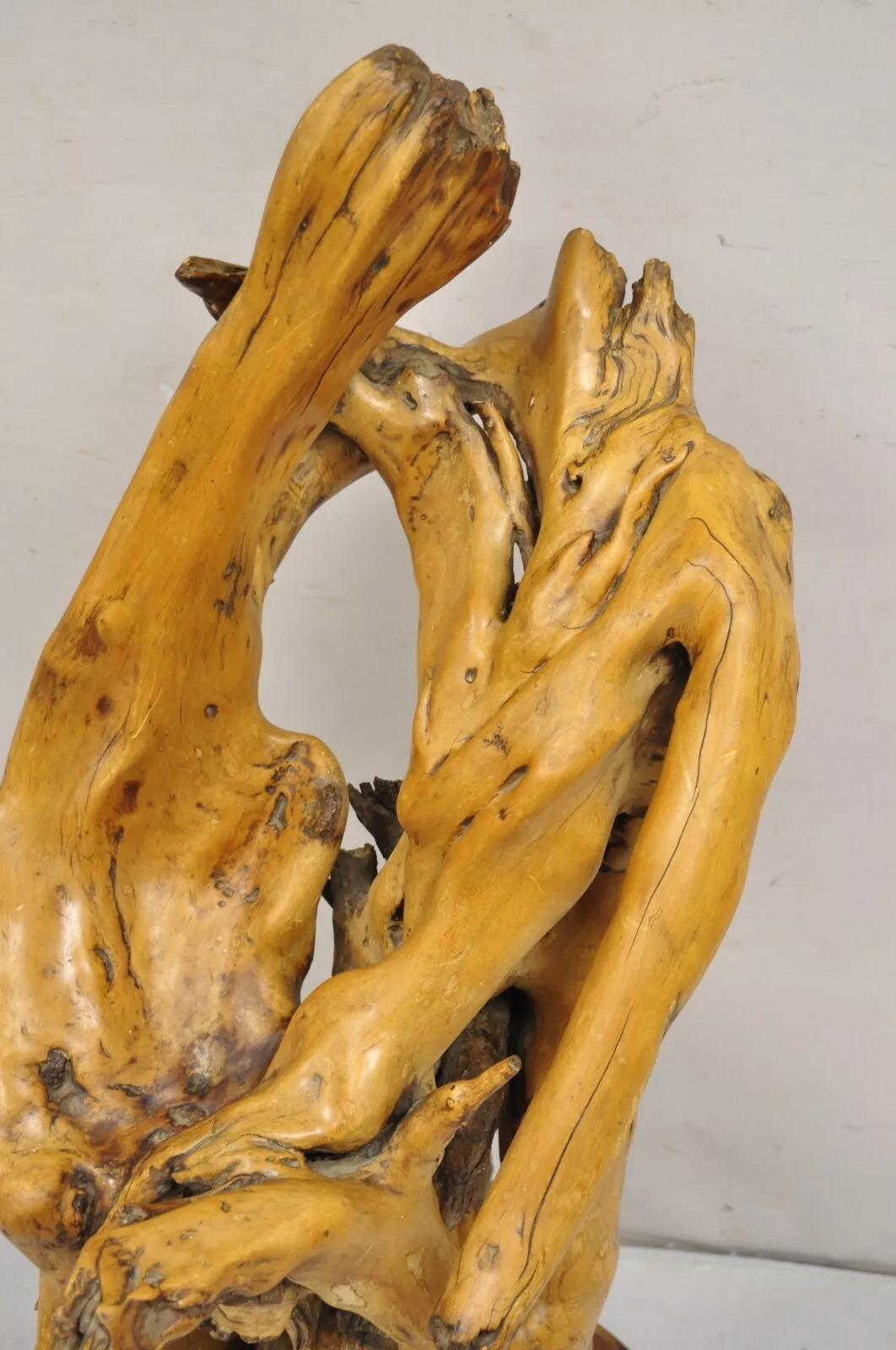 Scultura astratta in legno di teak di grandi dimensioni con radice, Vintage By, scultura astratta in vendita 5