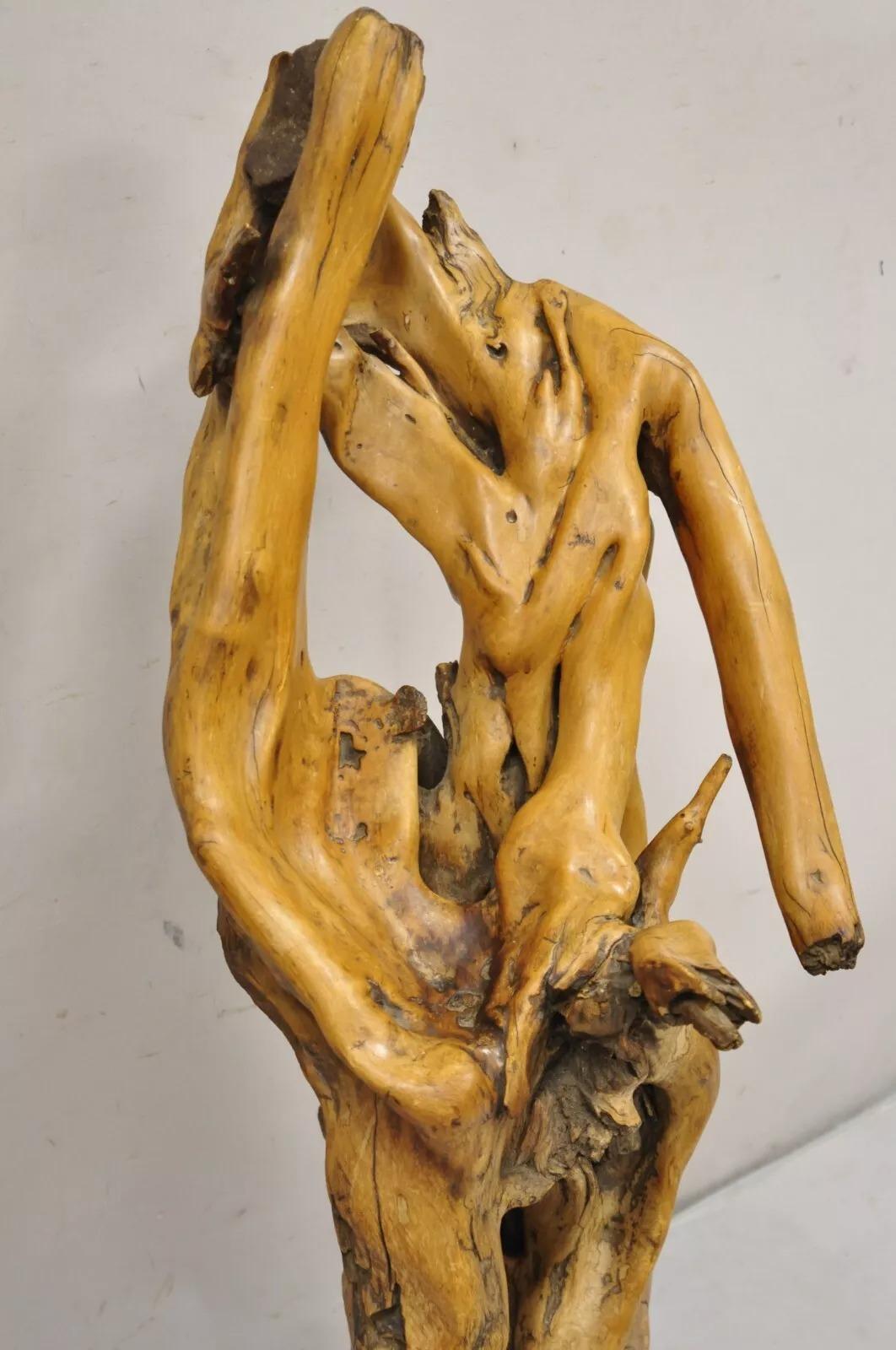 Sconosciuto Scultura astratta in legno di teak di grandi dimensioni con radice, Vintage By, scultura astratta in vendita