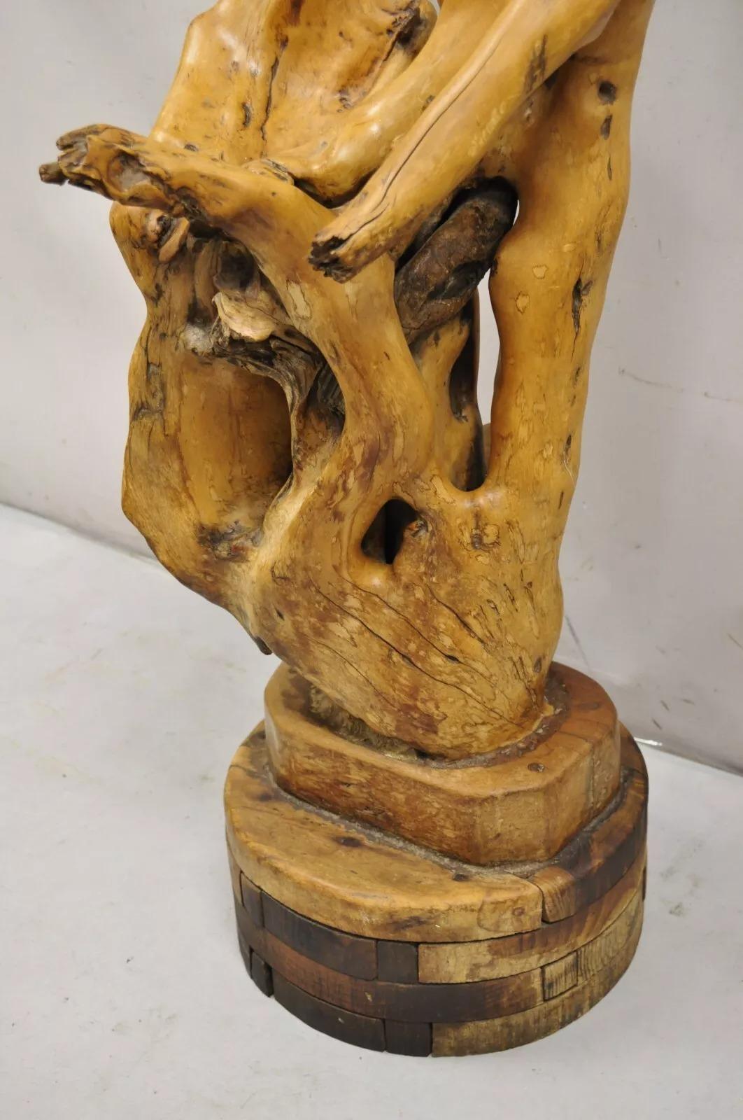 Scultura astratta in legno di teak di grandi dimensioni con radice, Vintage By, scultura astratta In condizioni buone in vendita a Philadelphia, PA