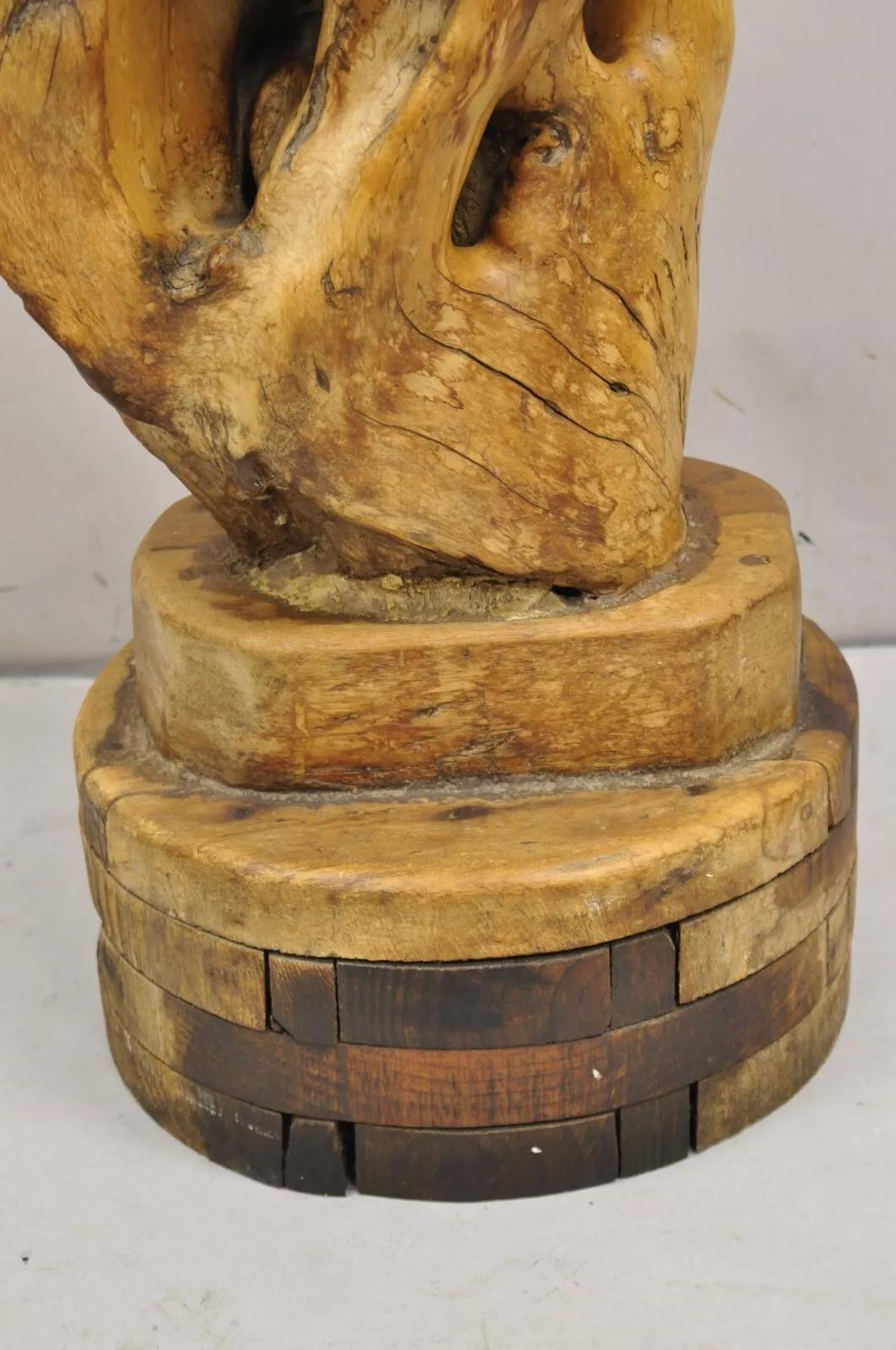 XX secolo Scultura astratta in legno di teak di grandi dimensioni con radice, Vintage By, scultura astratta in vendita