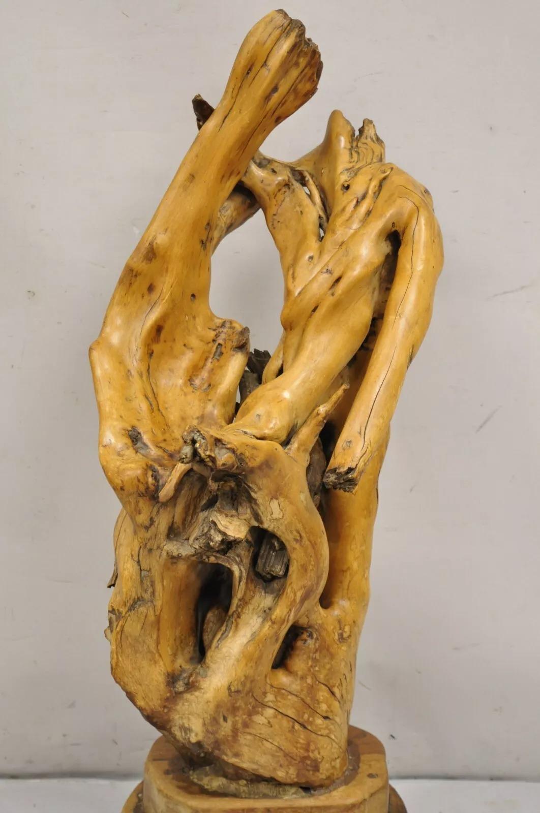 Scultura astratta in legno di teak di grandi dimensioni con radice, Vintage By, scultura astratta in vendita 1