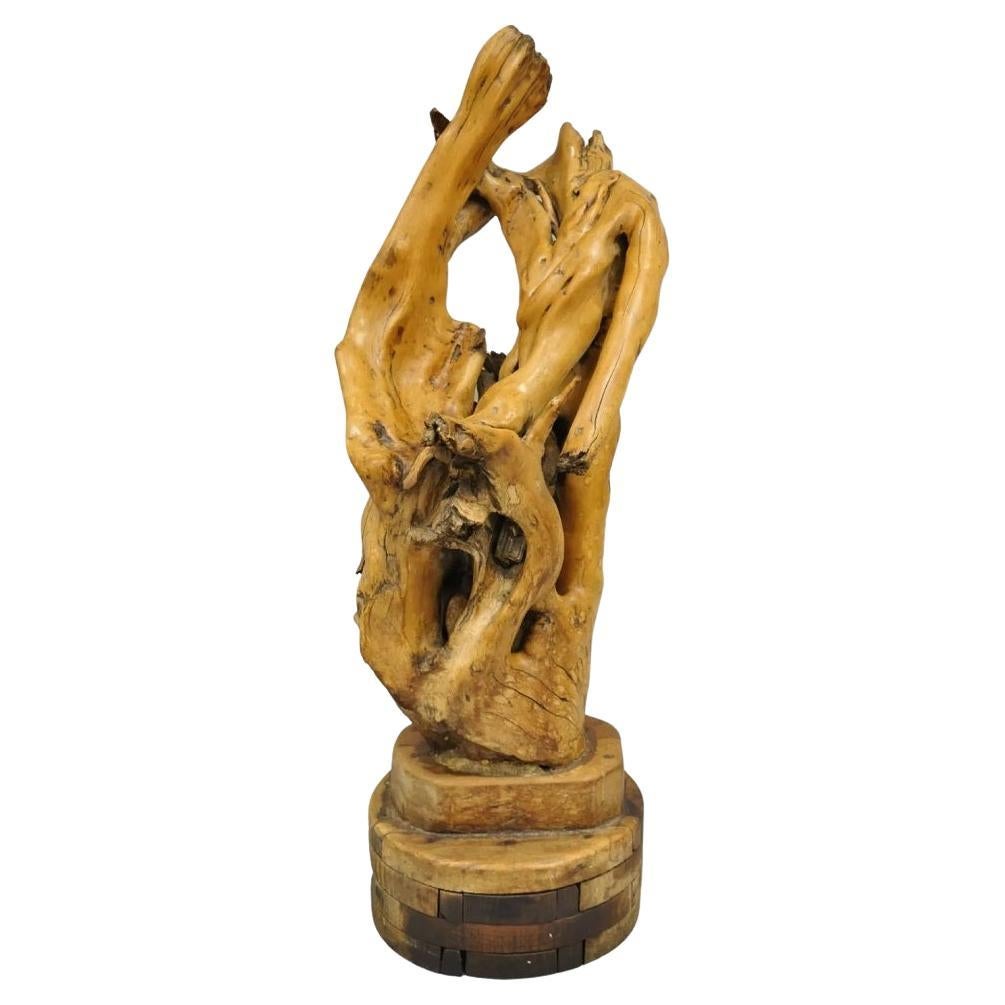 Vintage Mid Century Modern Large Teak Root Driftwood Abstract Statue Sculpture