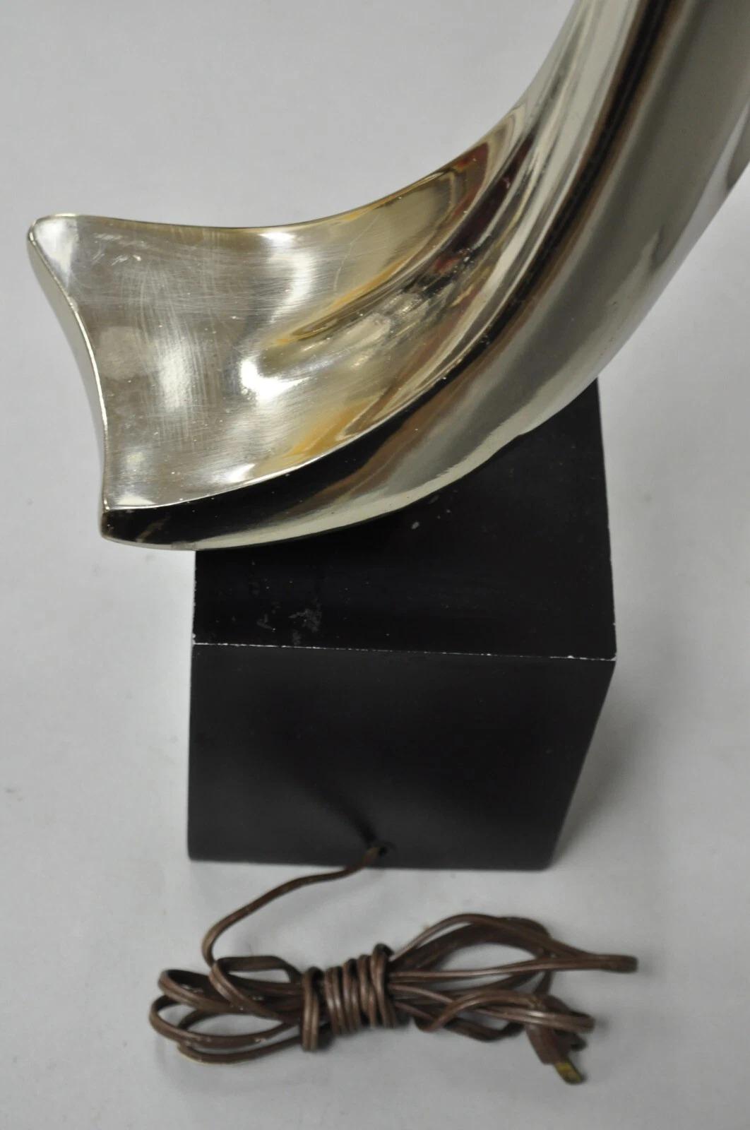 Vintage Mid Century Modern Laurel Sculptural Gunmetal Tischlampe von Weiss & Barr im Angebot 3