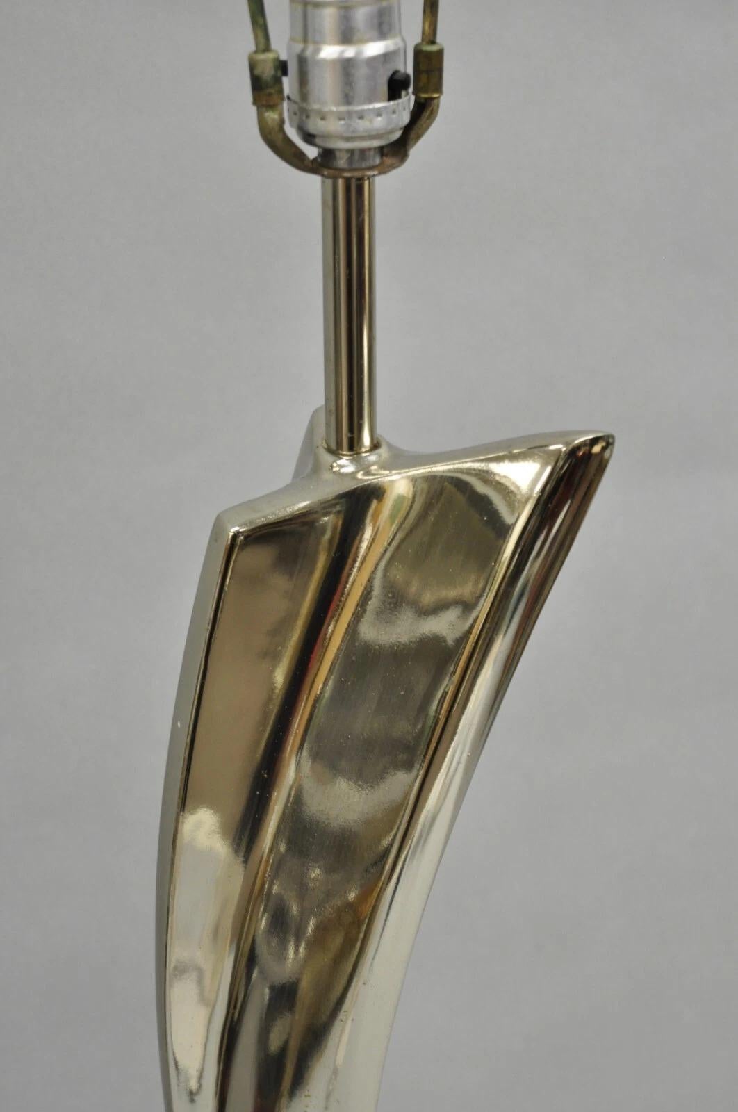 Vintage Mid Century Modern Laurel Sculptural Gunmetal Tischlampe von Weiss & Barr (Unbekannt) im Angebot