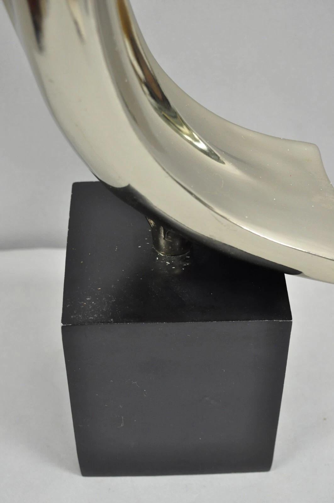 Vintage Mid Century Modern Laurel Sculptural Gunmetal Tischlampe von Weiss & Barr (Metall) im Angebot