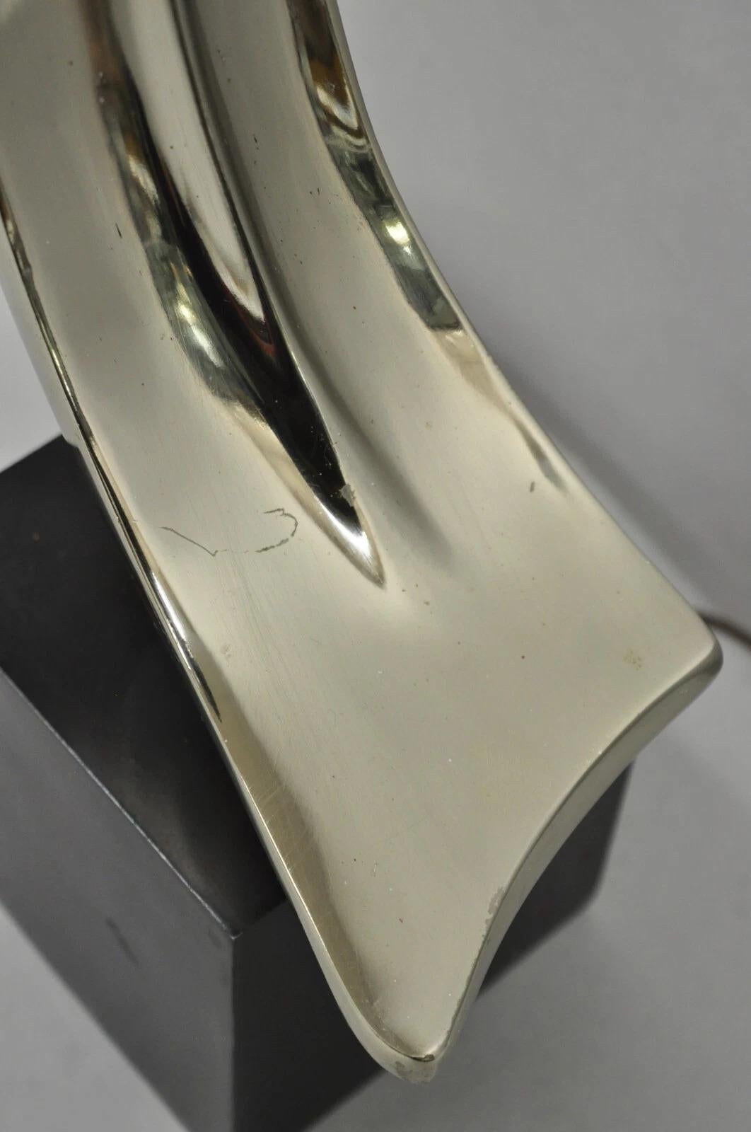 Vintage Mid Century Modern Laurel Sculptural Gunmetal Tischlampe von Weiss & Barr im Angebot 2
