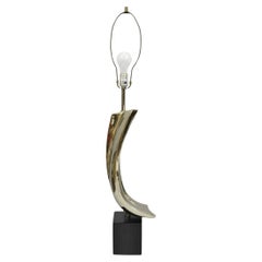 Vintage Mid Century Modern Laurel Sculptural Gunmetal Tischlampe von Weiss & Barr