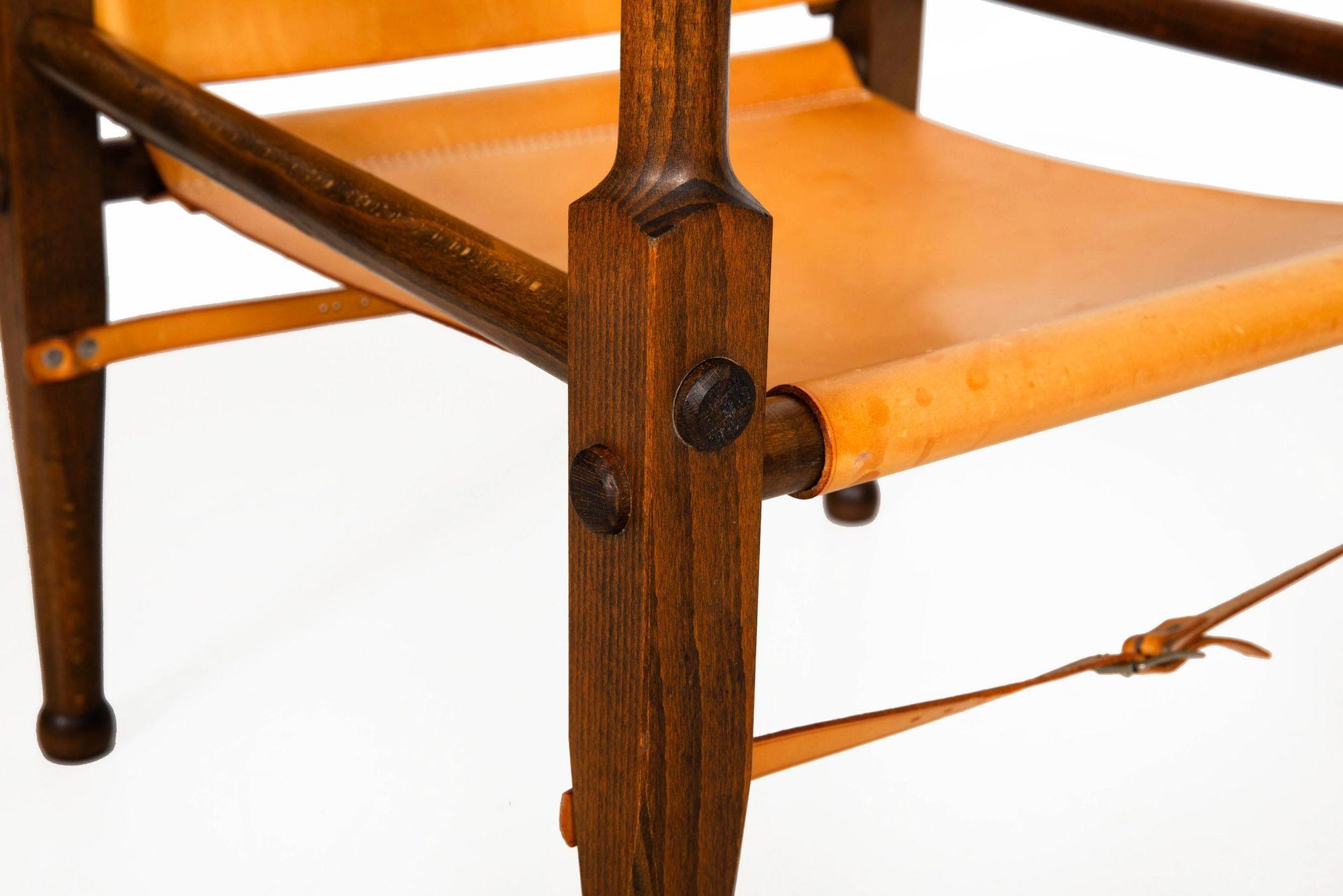 Vintage Mid Century Modern Leather “Safari” Chair after Wilhelm Kienzle For Sale 5