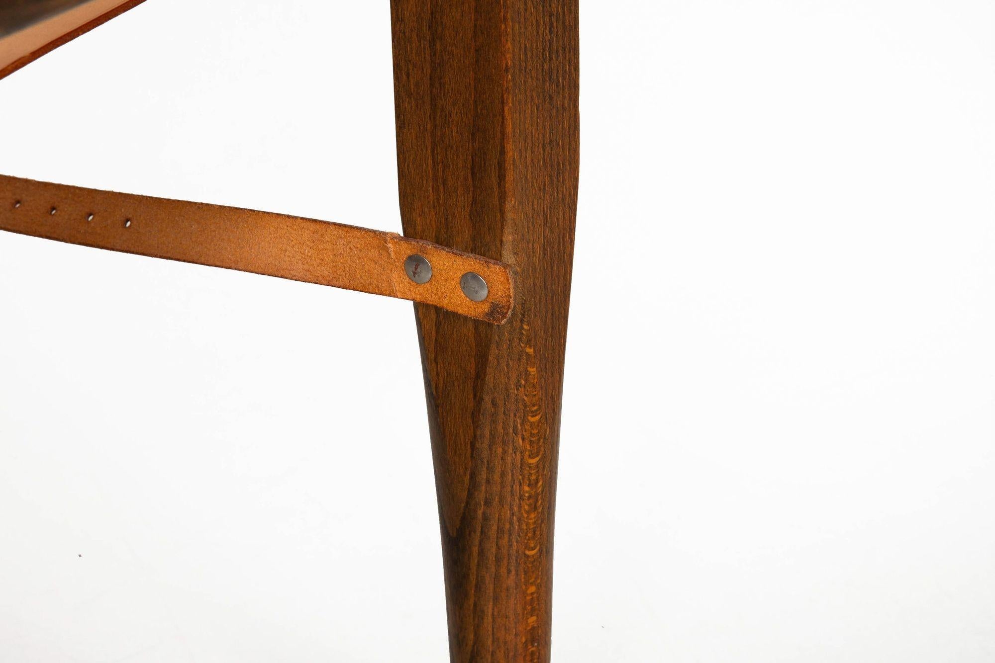 Vintage Mid Century Modern Leather “Safari” Chair after Wilhelm Kienzle For Sale 14