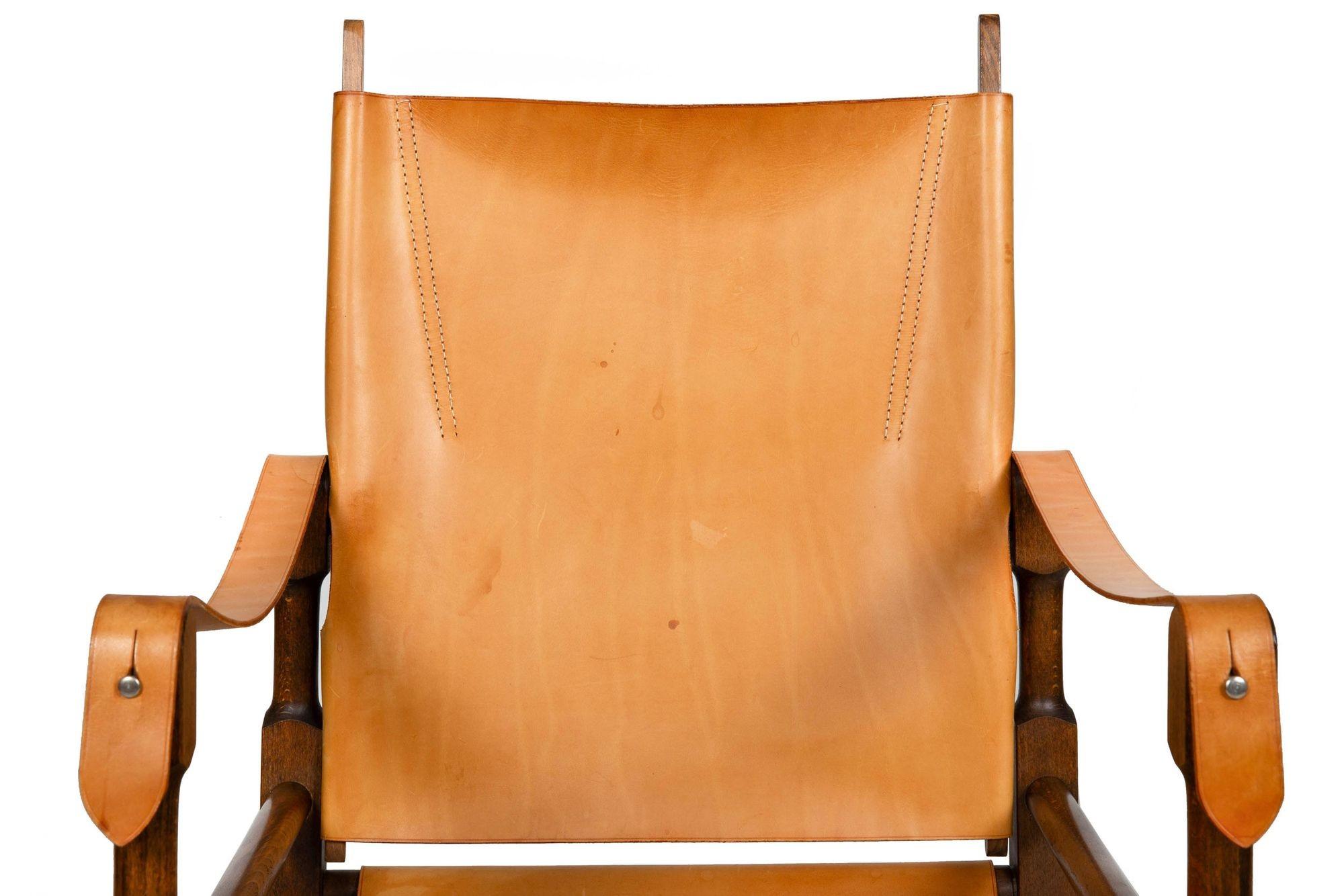 Vintage Mid Century Modern Leather “Safari” Chair after Wilhelm Kienzle For Sale 1