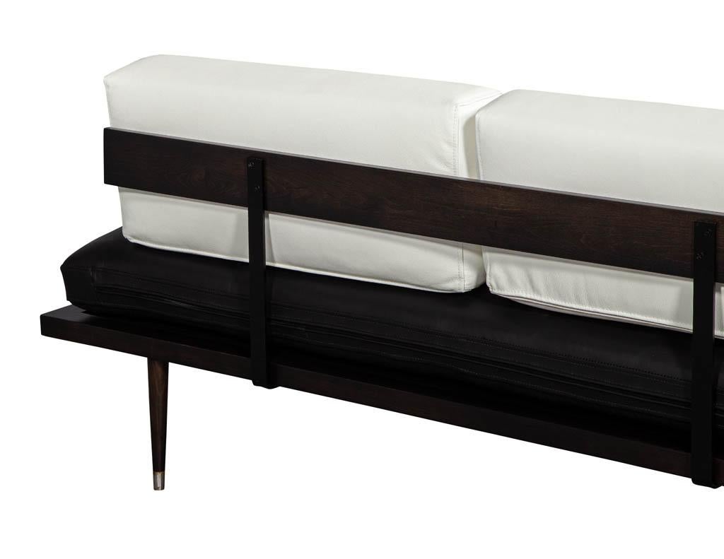 Vintage Mid-Century Modern Leather Sofa Daybed 5