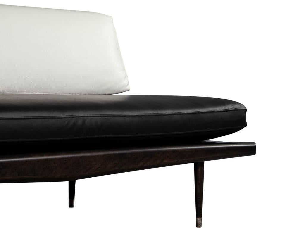 Late 20th Century Vintage Mid-Century Modern Leather Sofa Daybed