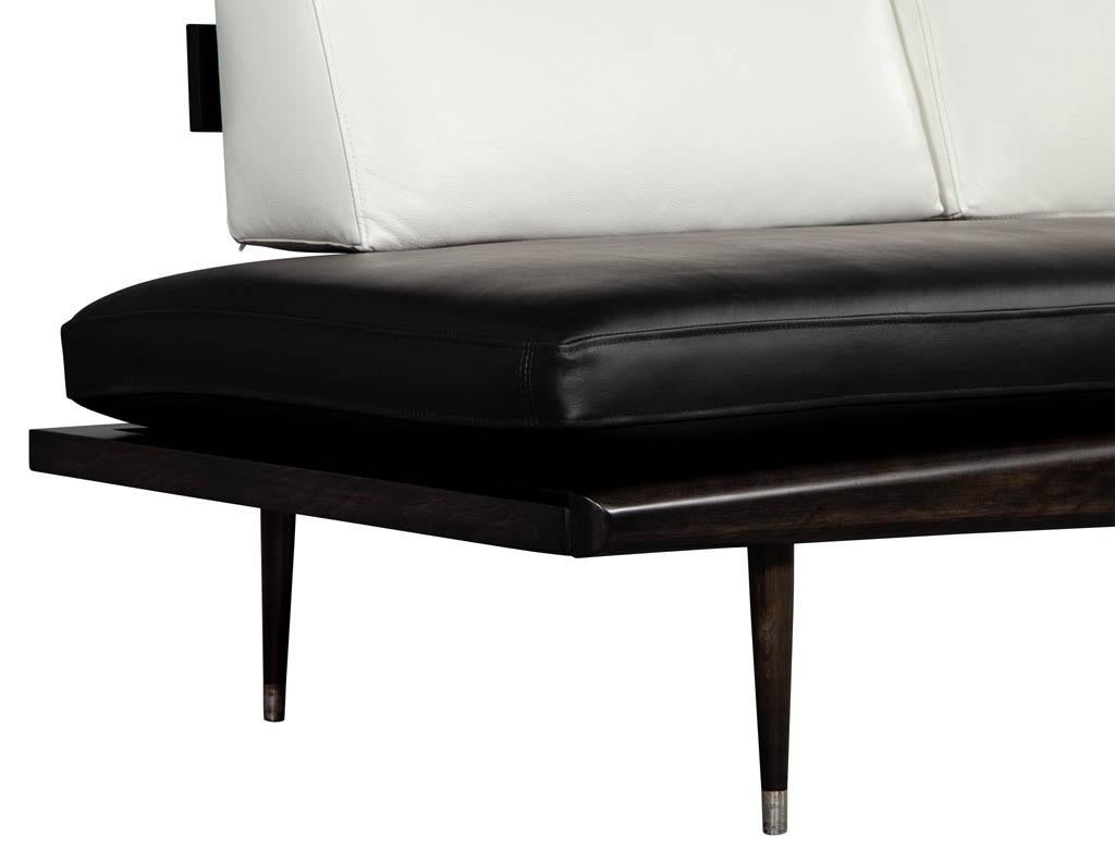 Vintage Mid-Century Modern Leather Sofa Daybed 1