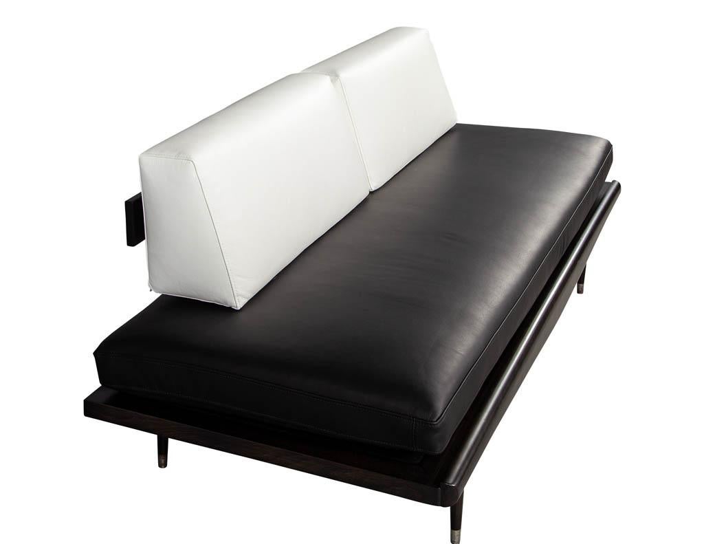 Vintage Mid-Century Modern Leather Sofa Daybed 2