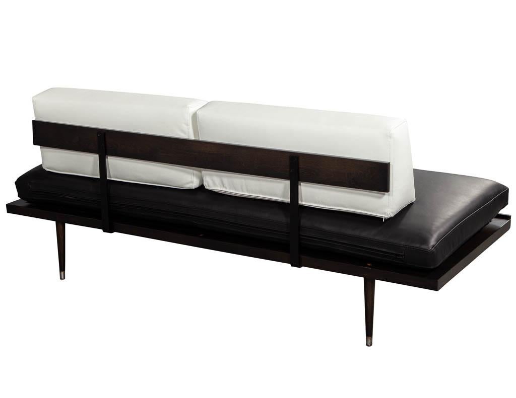 Vintage Mid-Century Modern Leather Sofa Daybed 4