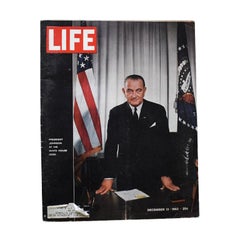 Vintage Mid-Century Modern Life Magazine President Johnson:: December 1964