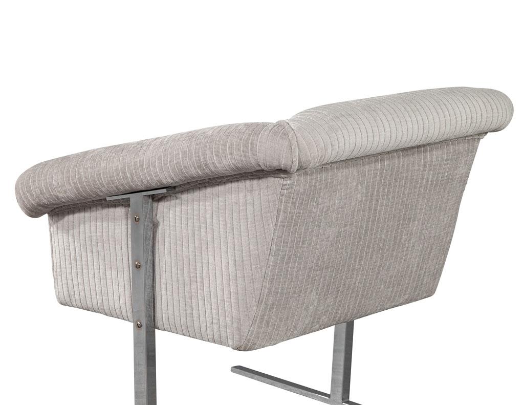 Stainless Steel Vintage Mid-Century Modern Lounge Chair For Sale