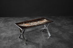 Vintage Mid-Century Modern Low Coffee Table with Tile Ceramic Top, 1970s