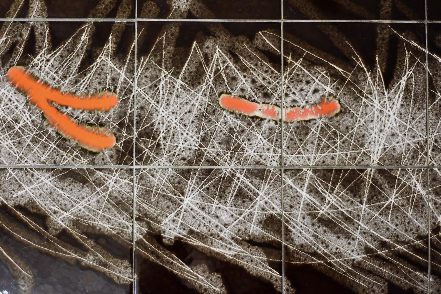 Belge Table basse vintage moderne du milieu du siècle avec plateau en céramique, 1970 en vente