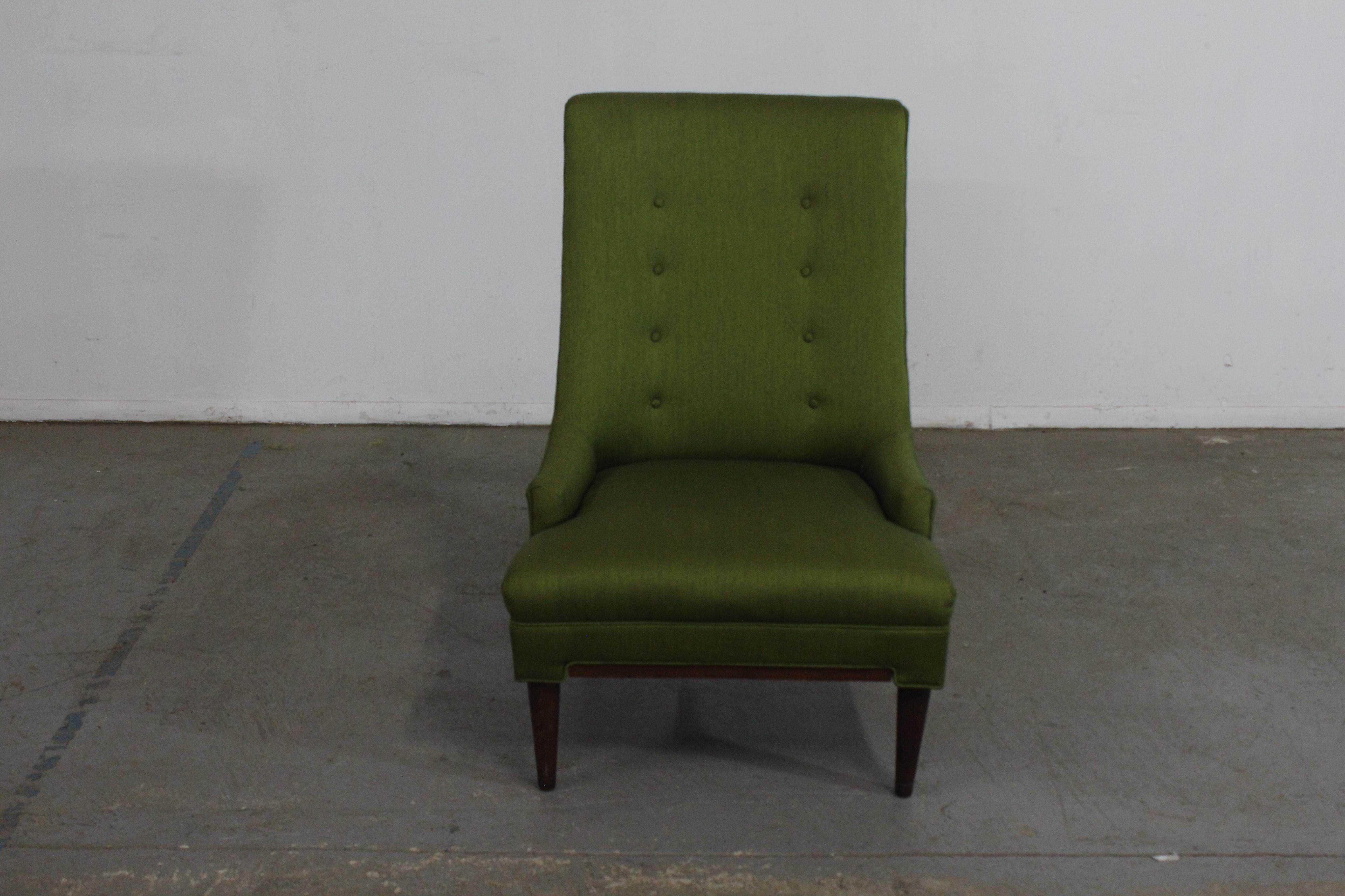 Vintage mid-century tufted-back swivel rocker club chair.

 Offered is a vintage mid-century tufted-back swivel rocker club chair. These chairs swivel and rock - has Velvet upholstery. They are in good condition with some age wear on the fabric