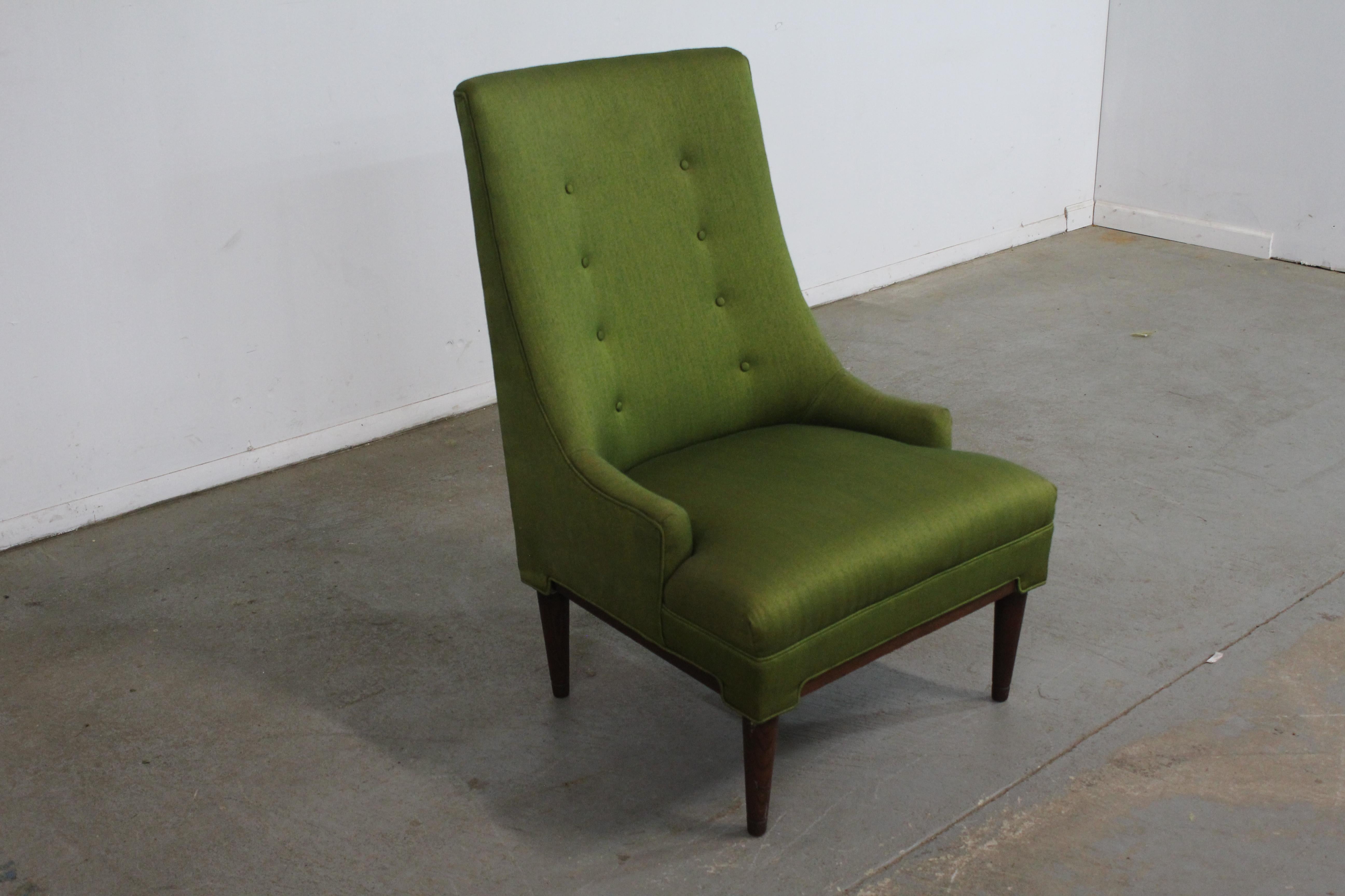 North American Vintage Mid-Century Modern Low Profile Arm/Accent Chair For Sale
