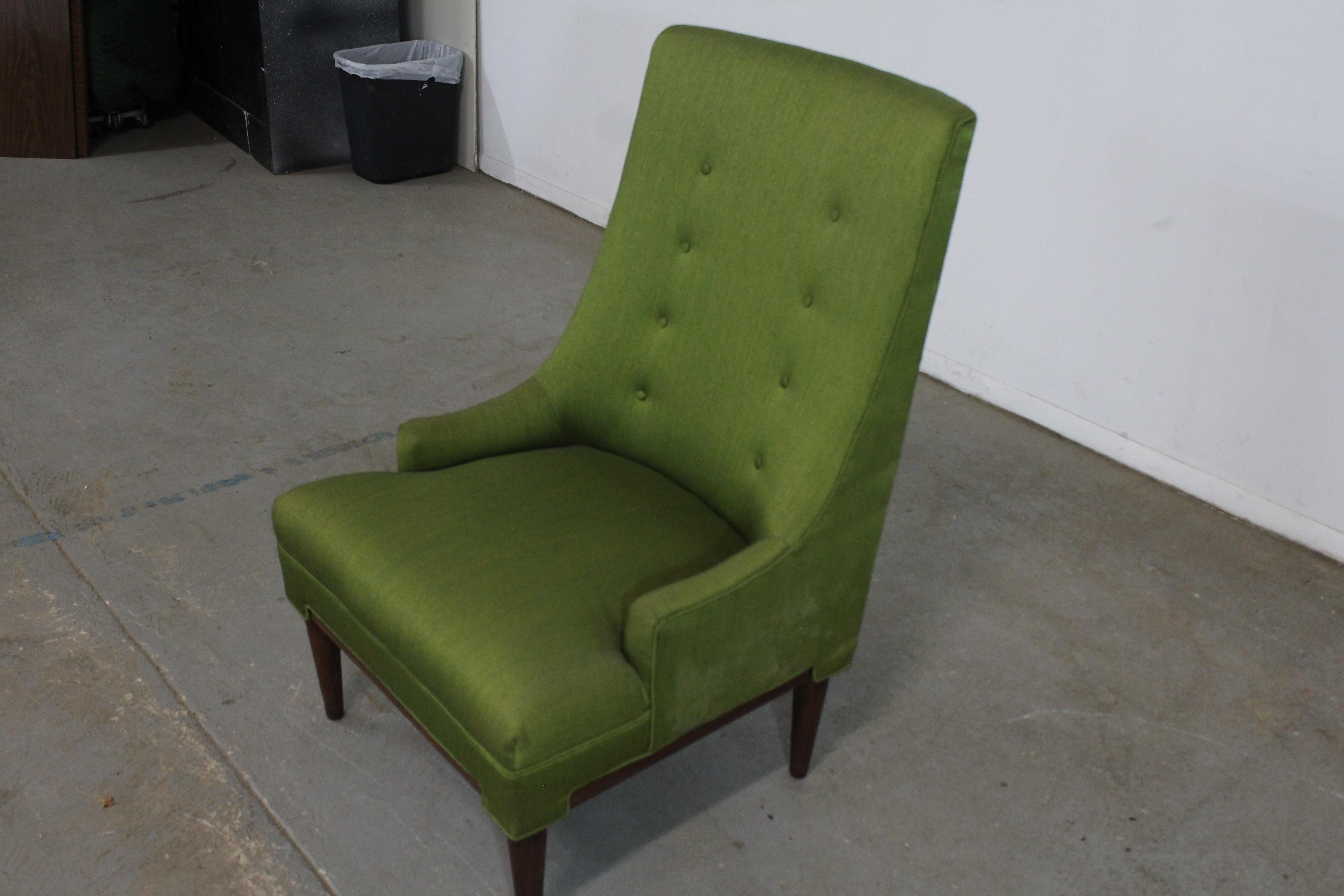 20th Century Vintage Mid-Century Modern Low Profile Arm/Accent Chair For Sale