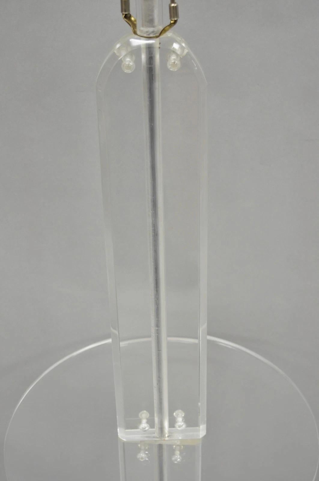 Mid-Century Modern Vintage Mid Century Modern Lucite Acrylic Skyscraper Side Table Floor Lamp For Sale
