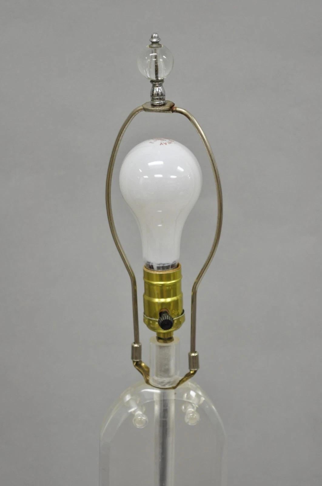 Vintage Mid Century Modern Lucite Acrylic Skyscraper Side Table Floor Lamp For Sale 2