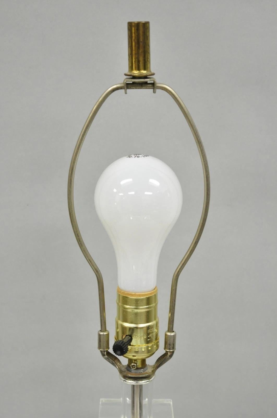 20th Century Vintage Mid Century Modern Lucite Acrylic Stacked Skyscraper Table Lamp For Sale