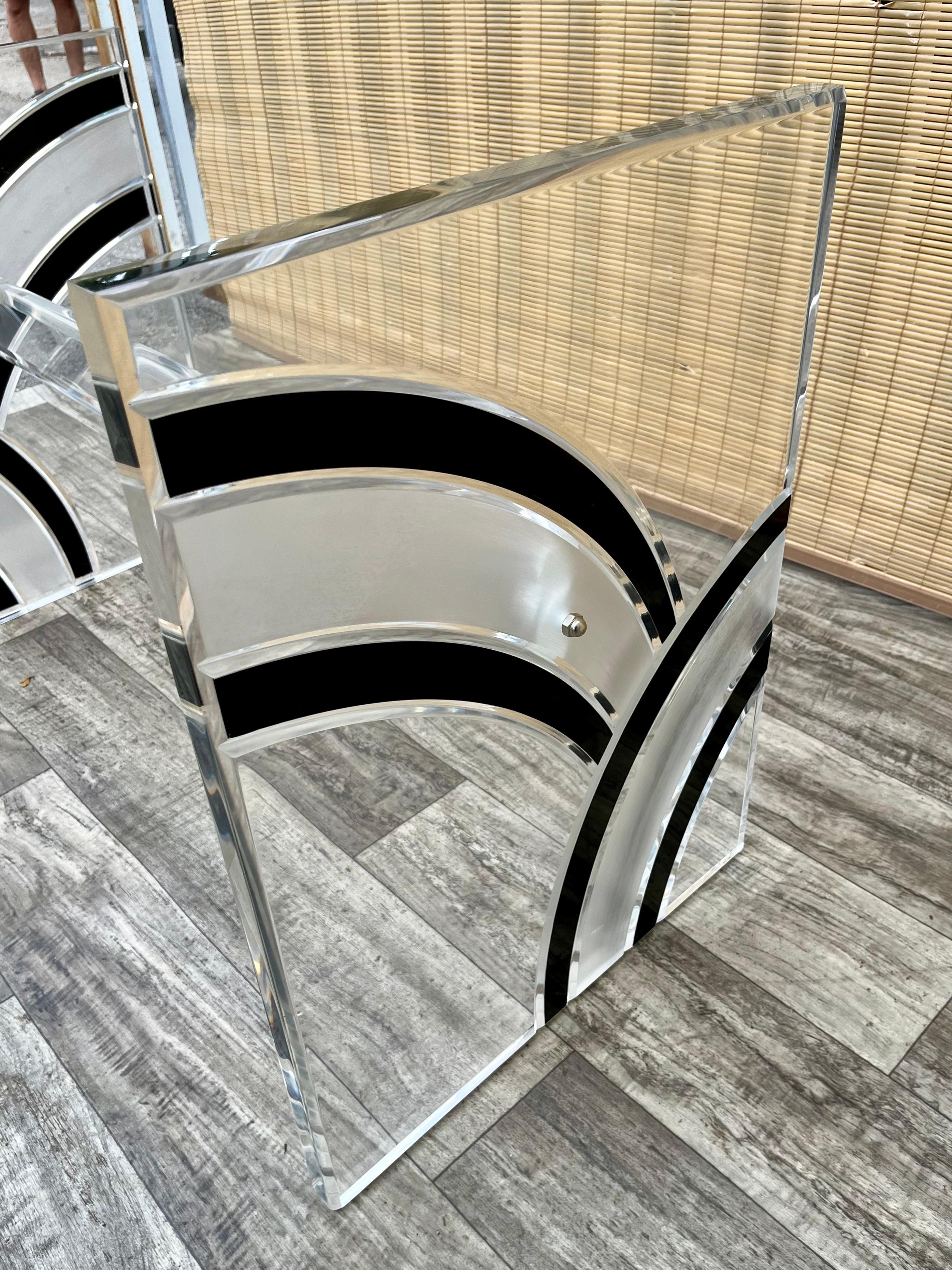 Table de salle à manger Vintage Mid Century Modern Lucite base. Vers 1970. en vente 2