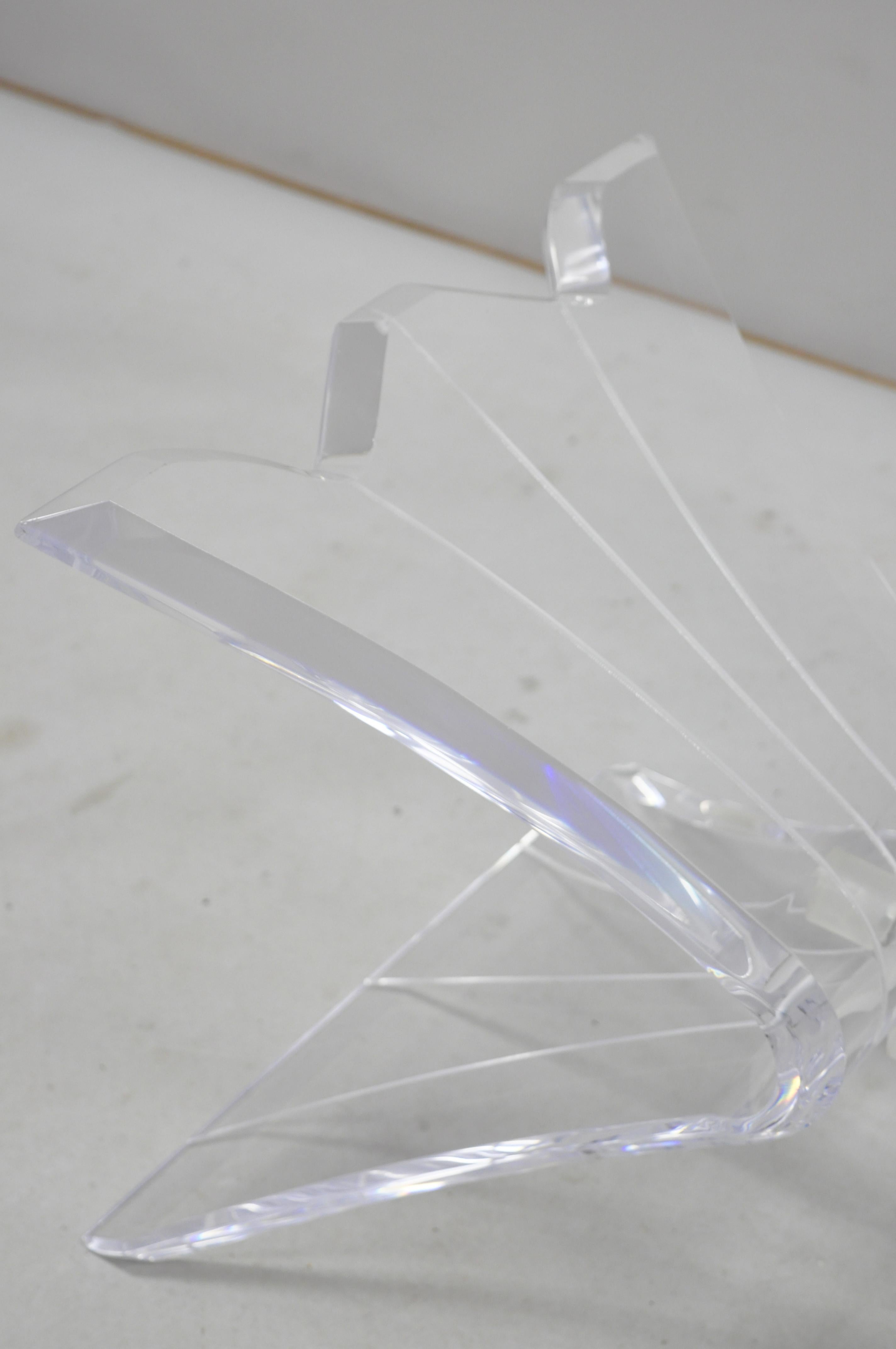 Vintage Mid-Century Modern Lucite Butterfly Lion in Frost Style Coffee Table For Sale 2