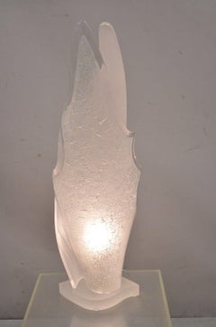 Vintage Mid Century Modern Lucite Flame Table Lamp after Shlomi Haziza