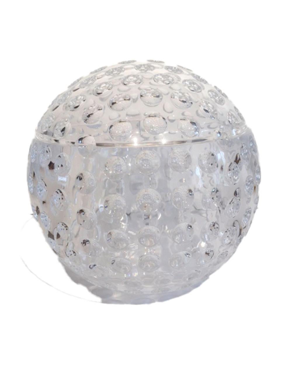American Vintage Mid-Century Modern, Lucite Golf Ball Ice Bucket by Grainware For Sale