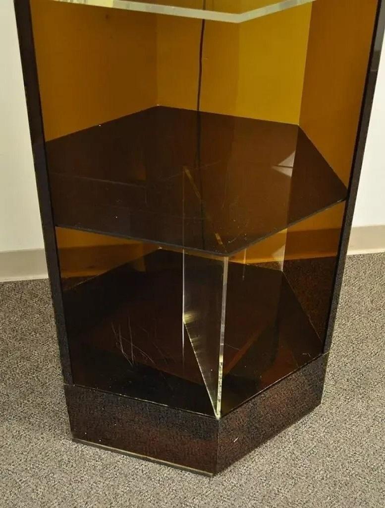 Vintage Mid Century Modern Lucite Lighted Revolving Tall Narrow Retail Display 4