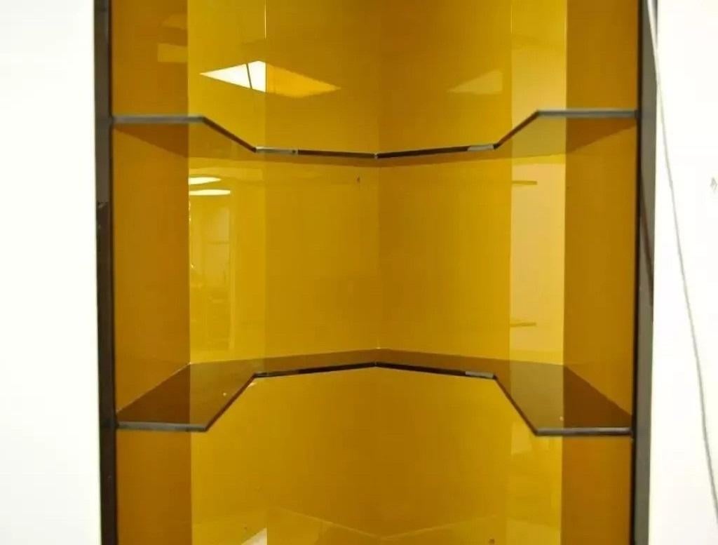 Vintage Mid Century Modern Lucite Lighted Revolving Tall Narrow Retail Display 2
