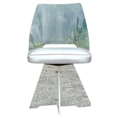 Vintage Mid-Century Modern Lucite Swivel Chair After Charles Hollis Jones