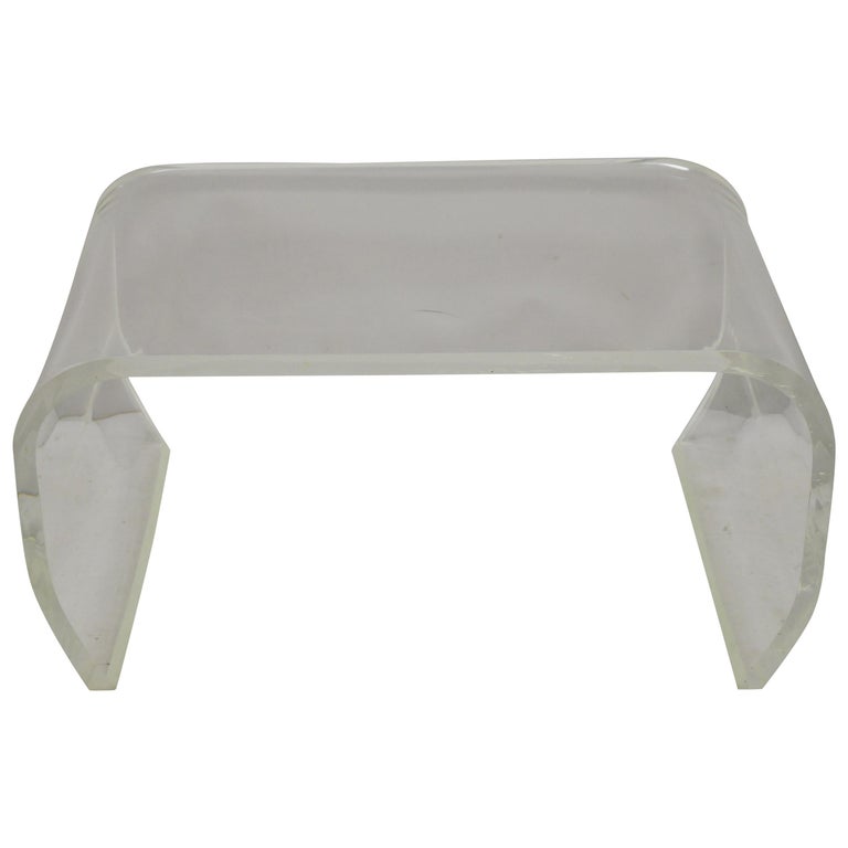 Vintage MidCentury Modern Lucite Waterfall Curved Coffee Table at 1stDibs